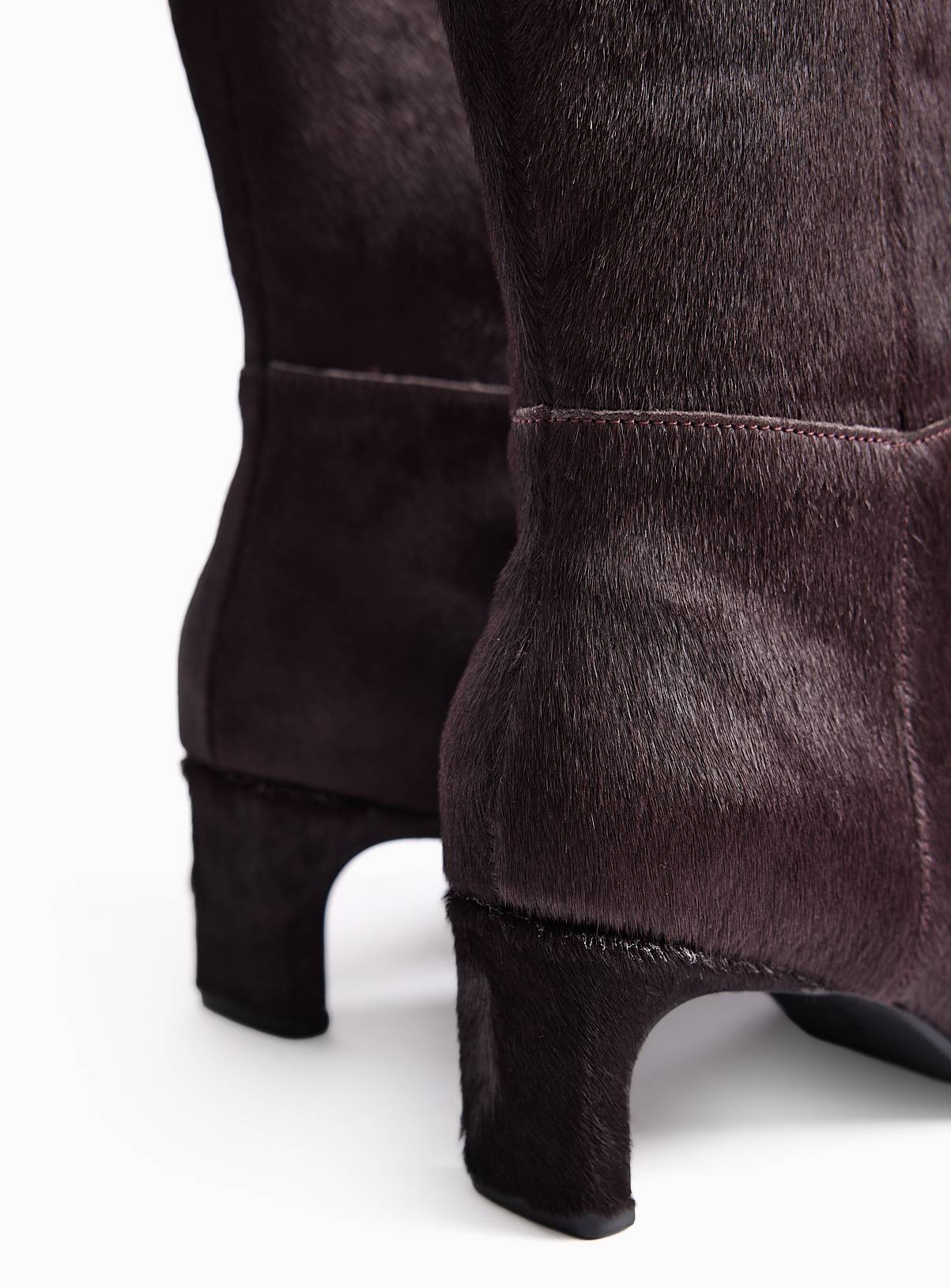 Dark Red Pony Ankle Boots 6 - Image 4